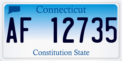 CT license plate AF12735