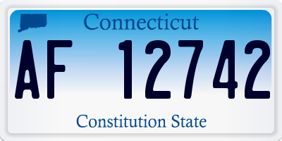 CT license plate AF12742