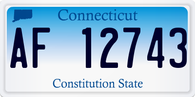 CT license plate AF12743