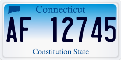 CT license plate AF12745
