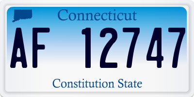 CT license plate AF12747