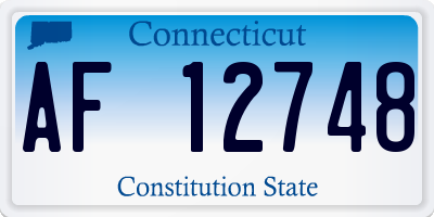 CT license plate AF12748