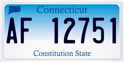 CT license plate AF12751