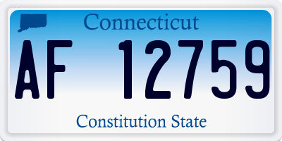 CT license plate AF12759