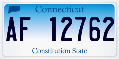 CT license plate AF12762