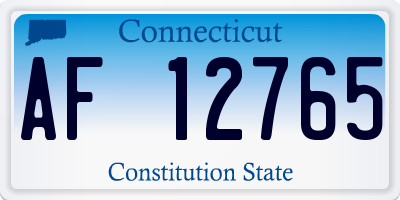 CT license plate AF12765