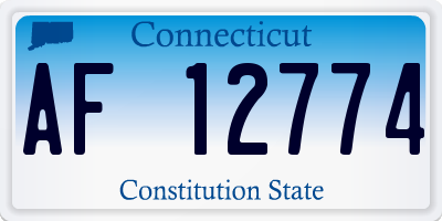 CT license plate AF12774