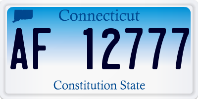 CT license plate AF12777