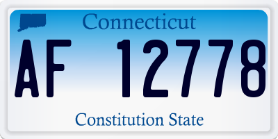 CT license plate AF12778