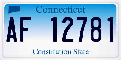 CT license plate AF12781