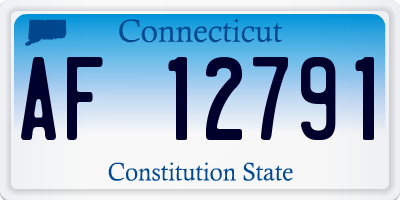 CT license plate AF12791