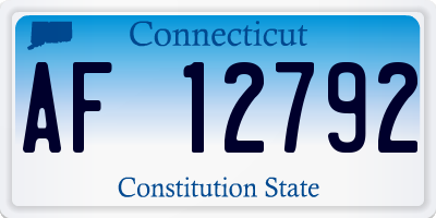 CT license plate AF12792