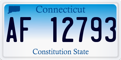 CT license plate AF12793