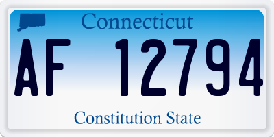 CT license plate AF12794