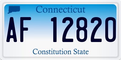 CT license plate AF12820