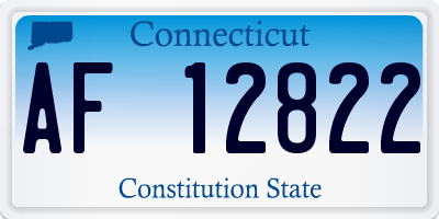CT license plate AF12822