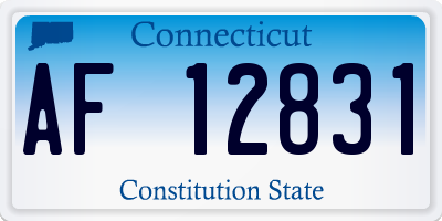 CT license plate AF12831