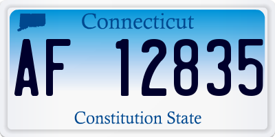 CT license plate AF12835