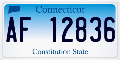 CT license plate AF12836