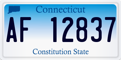 CT license plate AF12837