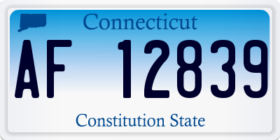 CT license plate AF12839