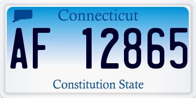 CT license plate AF12865