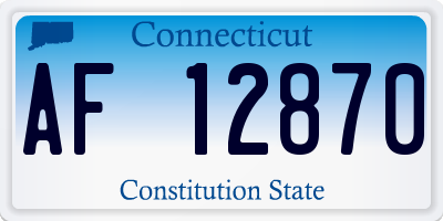 CT license plate AF12870