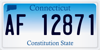 CT license plate AF12871