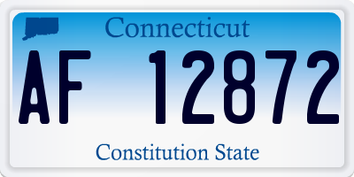 CT license plate AF12872