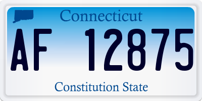CT license plate AF12875