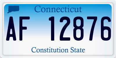 CT license plate AF12876