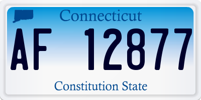 CT license plate AF12877