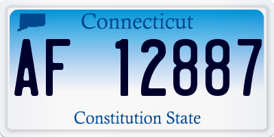 CT license plate AF12887