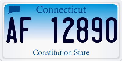 CT license plate AF12890