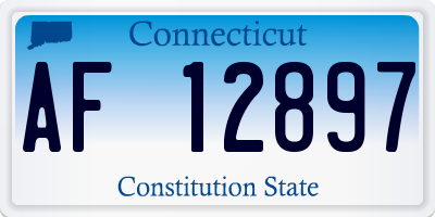 CT license plate AF12897