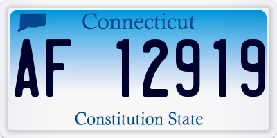 CT license plate AF12919