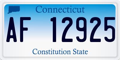CT license plate AF12925
