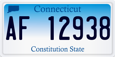 CT license plate AF12938