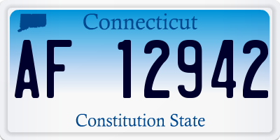 CT license plate AF12942