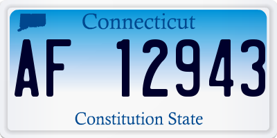CT license plate AF12943