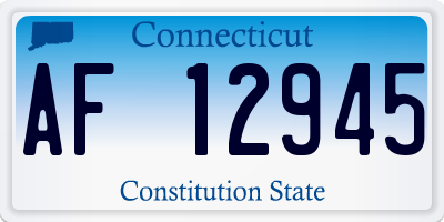 CT license plate AF12945