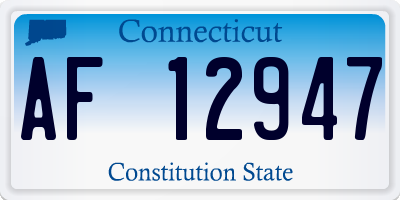 CT license plate AF12947