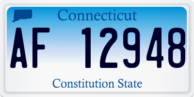 CT license plate AF12948
