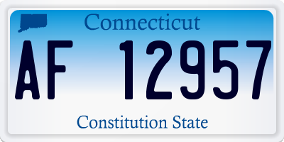 CT license plate AF12957