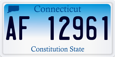 CT license plate AF12961