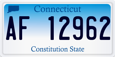CT license plate AF12962