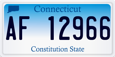 CT license plate AF12966
