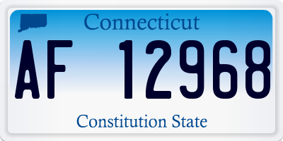 CT license plate AF12968