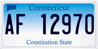 CT license plate AF12970