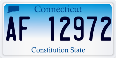CT license plate AF12972